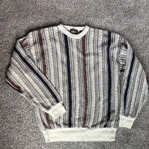 Bachrach Men's Crewneck Sweater - Cream, Brown, Black